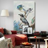 Three Birds - Tits and Shrike Perched on Branches By Aert Schouman canvas wall art - Image 8