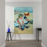 Children Playing on the Beach - Seaside Summer Girls By Mary Cassatt canvas wall art - Image 2
