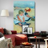 Children Playing on the Beach - Seaside Summer Girls By Mary Cassatt canvas wall art - Image 8