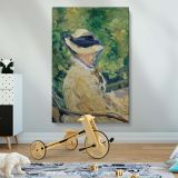 Madame Manet at Bellevue - Elegant Woman in Garden By canvas wall art - Image 2