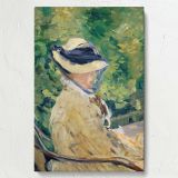 Madame Manet at Bellevue - Elegant Woman in Garden By canvas wall art - Image 7