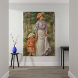 La Promenade - Woman and Child Walking in Nature By Pierre-Auguste Renoir canvas wall art - Image 2