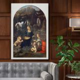 Virgin of the Rocks - Renaissance Scene with Mary & Angels By Leonardo da Vinci canvas wall art