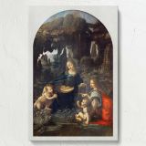 Virgin of the Rocks - Renaissance Scene with Mary & Angels By Leonardo da Vinci canvas wall art - Image 7