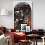 Virgin of the Rocks - Renaissance Scene with Mary & Angels By Leonardo da Vinci canvas wall art - Image 8