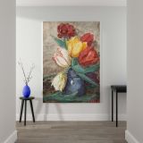 Tulips in a Vase - Red, Yellow, and White Dutch Florals By Sientje Mesdag canvas wall art - Image 2