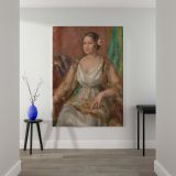 Tilla Durieux - Woman in White Dress with Rose By Pierre-Auguste Renoir canvas wall art - Image 2