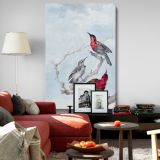 Three Crimson Sunbirds - Red Birds on Branches By Aert Schouman canvas wall art - Image 8
