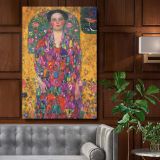 Portrait of Eugenia Primavesi - Bold Viennese Colors and Patterns By Gustav Klimt canvas wall art