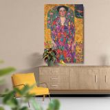Portrait of Eugenia Primavesi - Bold Viennese Colors and Patterns By Gustav Klimt canvas wall art - Image 5