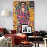 Portrait of Eugenia Primavesi - Bold Viennese Colors and Patterns By Gustav Klimt canvas wall art - Image 8