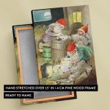 Christmas Card Wrapping Gifts - Jultomte in Cozy Barn Scene By Jenny Nystršm canvas wall art - Image 6