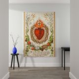 Sacred Heart - Radiant Holy Symbol with Floral Border canvas wall art - Image 2
