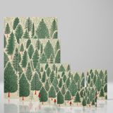 Whimsical Forest Scene - Red-Coated Figure Among Evergreen Trees canvas wall art - Image 4