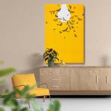 Moths and Bulb - Modern Yellow Background Butterfly Art canvas wall art - Image 5