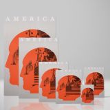 Conceptual America - Industrial Collage in Red Head Silhouette canvas wall art - Image 4