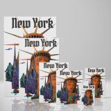 New York Collage - Statue of Liberty and Landmark Mix canvas wall art - Image 4