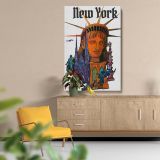 New York Collage - Statue of Liberty and Landmark Mix canvas wall art - Image 5