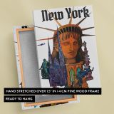 New York Collage - Statue of Liberty and Landmark Mix canvas wall art - Image 6