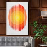Retro Circles and Stripes - Abstract Geometric Poster