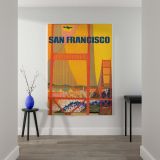 San Francisco - Golden Gate and Retro Skyline Poster - Image 2