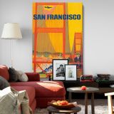 San Francisco - Golden Gate and Retro Skyline Poster - Image 8