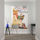 Go Exploring in Books - Girl Reading Vintage Adventure Poster - Image 2