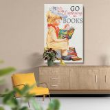 Go Exploring in Books - Girl Reading Vintage Adventure Poster - Image 5