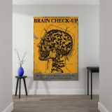 Brain Check-Up - Retro Skull & Brain Diagram with Typography canvas wall art - Image 2