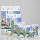 Statue of Liberty - Colorful Skyline & Plane in Geometric Style canvas wall art - Image 4