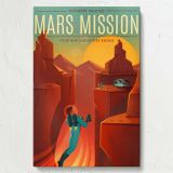 Mars Mission - Retro Space Explorer on Red Planet Poster - Image 7