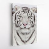 White Tiger Canvas Wild Animals Photography Canvas Wall Art - Image 3