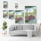 Watercolor Painting Tree Flowers Print on Canvas Wall Art - Image 3