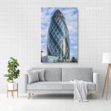 Portrait Great Britain London Swiss Re Tower Canvas Wall Art - Image 2