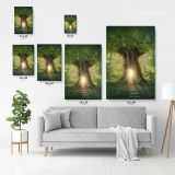 Mystic Fairy Tree of Life Enchanted Forest Mystical Lights Digital Posters Canvas Wall Art - Image 3