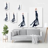 Modern Women Watercolor Painting Posters Print Black and White Canvas with Frame - Image 3