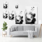 Black And White Creative Modern Women Watercolor Painting Posters Print Canvas with Frame - Image 3