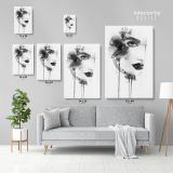 Black And White Creative Modern Women Watercolor Painting Canvas - Image 3