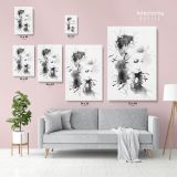 Modern Wall Art Black And White Creative Watercolor Painting with Frame - Image 3