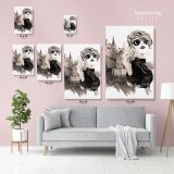 Black and White Modern Women with Smoke Watercolor Painting Posters Print Canvas - Image 3
