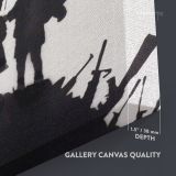 Banksy Style Kids on Gun Print Painting Framed Canvas - Image 3