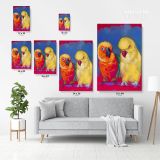 Aratinga Parrot Bird Psittacidae Original Pastel Painting Posters Print Canvas with Frame - Image 3