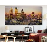 London City of Financial District Background Panoramic Canvas Wall Art - Image 3