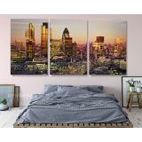 London City of Financial District Background Panoramic Canvas Wall Art - Image 4