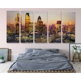 London City of Financial District Background Panoramic Canvas Wall Art - Image 6