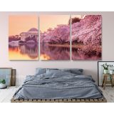 Panoramic Cherry Blossoms and Jefferson Memorial Monument of the Tidal Basin Canvas Wall Art - Image 4