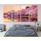 Panoramic Cherry Blossoms and Jefferson Memorial Monument of the Tidal Basin Canvas Wall Art - Image 5