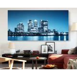 Docklands Canary Wharf Skyline Wallpaper Wall Art Panoramic Canvas Wall Art - Image 2