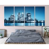Docklands Canary Wharf Skyline Wallpaper Wall Art Panoramic Canvas Wall Art - Image 5