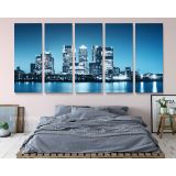 Docklands Canary Wharf Skyline Wallpaper Wall Art Panoramic Canvas Wall Art - Image 6